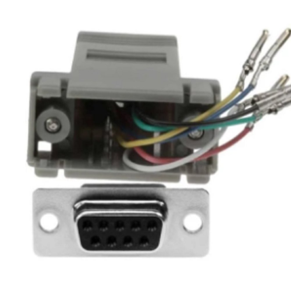 DB9-F Serial to RJ12 Black Adapter